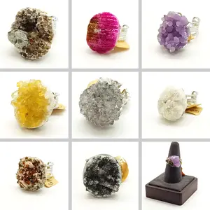 [No.335-343 Tray # 14 ]Unique Handmade Natural Crystal Ring For Christmas Gift