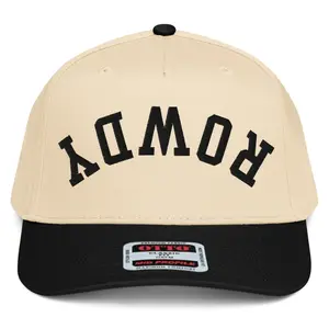 RIVEMUG NX1 Upside Down Rowdy 2 Tone Hat Embroidered Mid Crown Curved Bill Snapback Cap for Men and Women