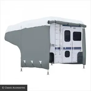 212 MAIN Barrel Camper Cover - 10-12 Ft., Adjustable Heavy Duty Waterproof Portable Canopy Shelter with Zip Panels, All Seasons RV Protection