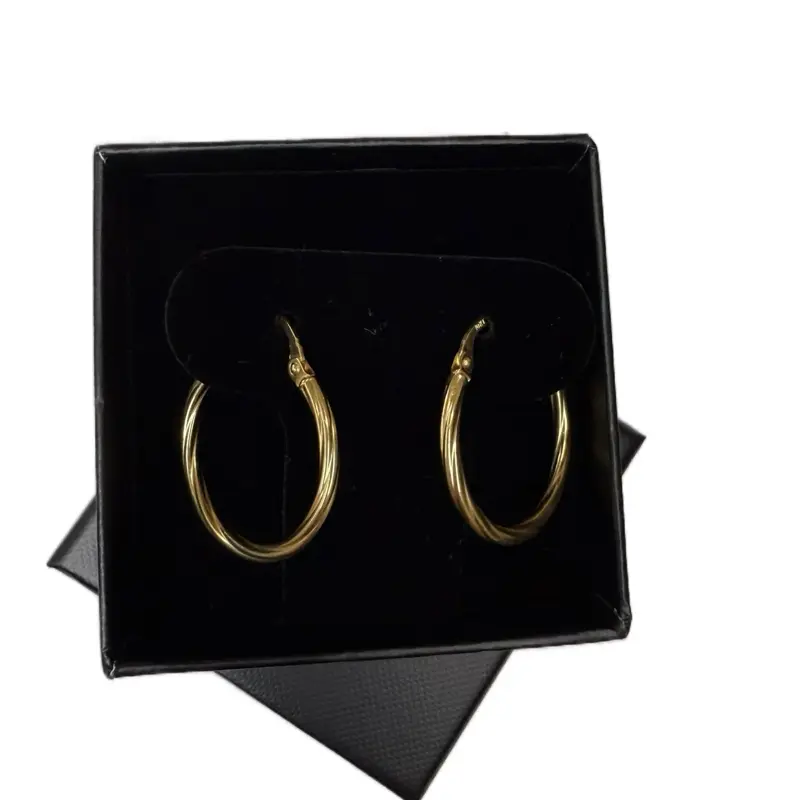 Argollas de oro 10k de tamaño regular para mujer con caja de regalo