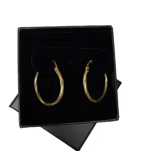 Argollas de oro 10k de tamaño regular para mujer con caja de regalo