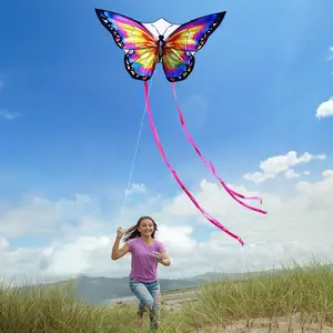 HONBO Butterfly Kites for Kids & Adults,55" x 28" Large Beginner Kite for Kids Ages 4-8,Easy to Fly for Beginners, Each Kite with 300ft Line Handle,Beach Kites for Outdoor Activities & Family Trip