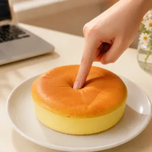 Round Bread Squishy Toy Slow Rising Stress Relief Fidget Toy Realistic Squeeze Toy for Kids Gift Home Decor