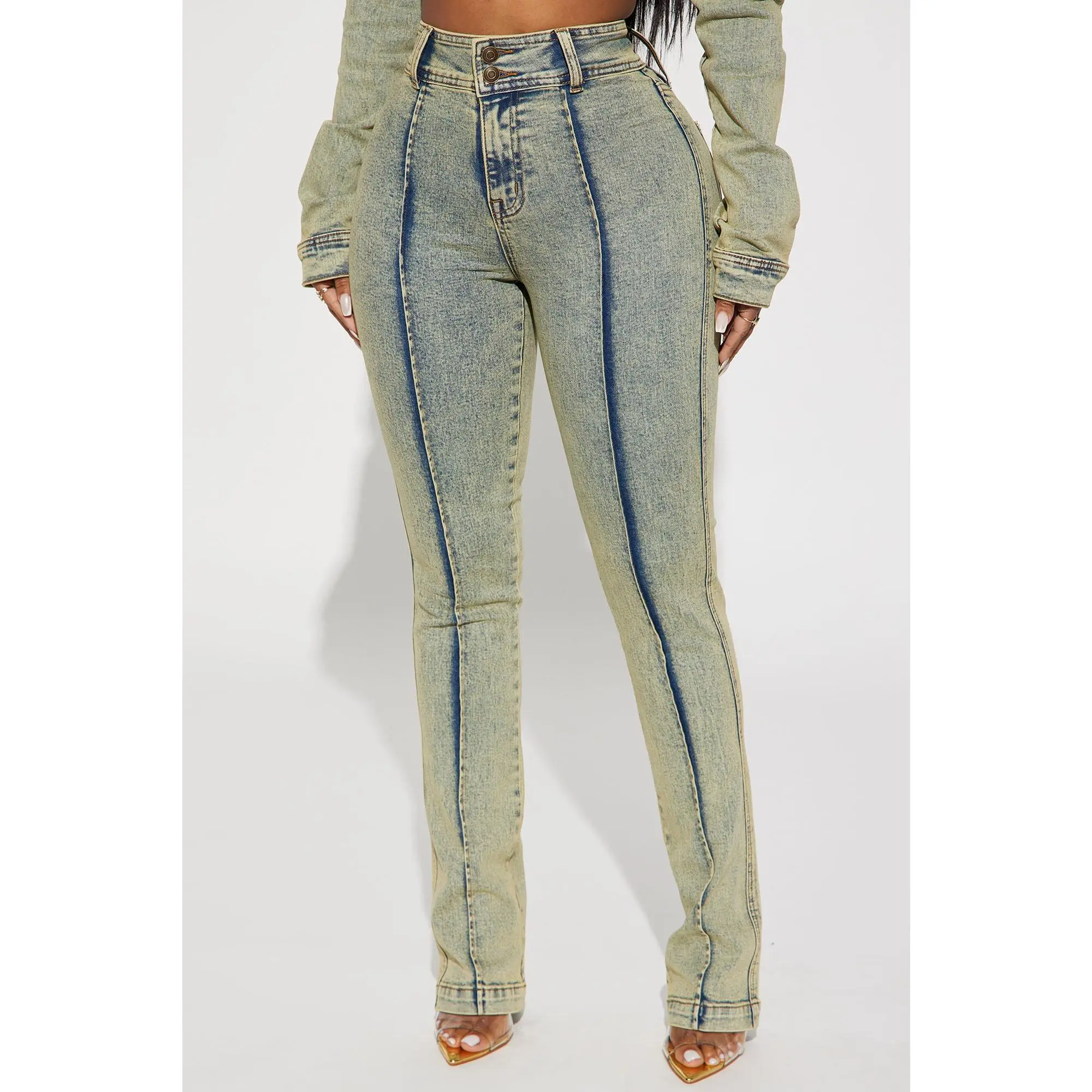 Vittoria Tinted Stretch Skinny Jeans - Light Wash