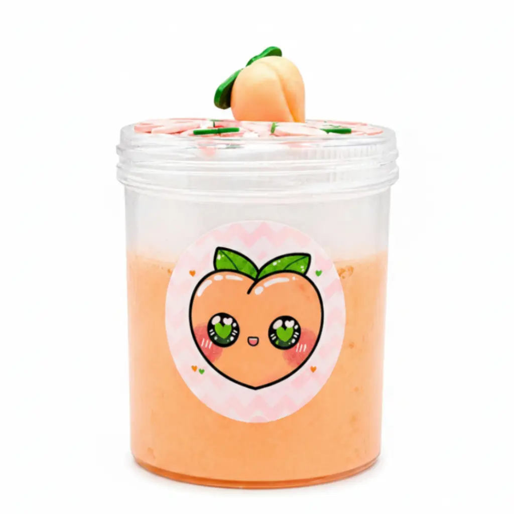 Peaches n Cream Slime – Butter Slime with Clay Cap & Charm