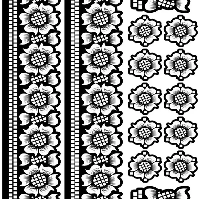 Glitter Henna Paper Stickers Full Set - Stick-On Temporary Art Designs for Hands/Feet/Fingertips, Compatible with All Temporary Henna Tattoo Tools