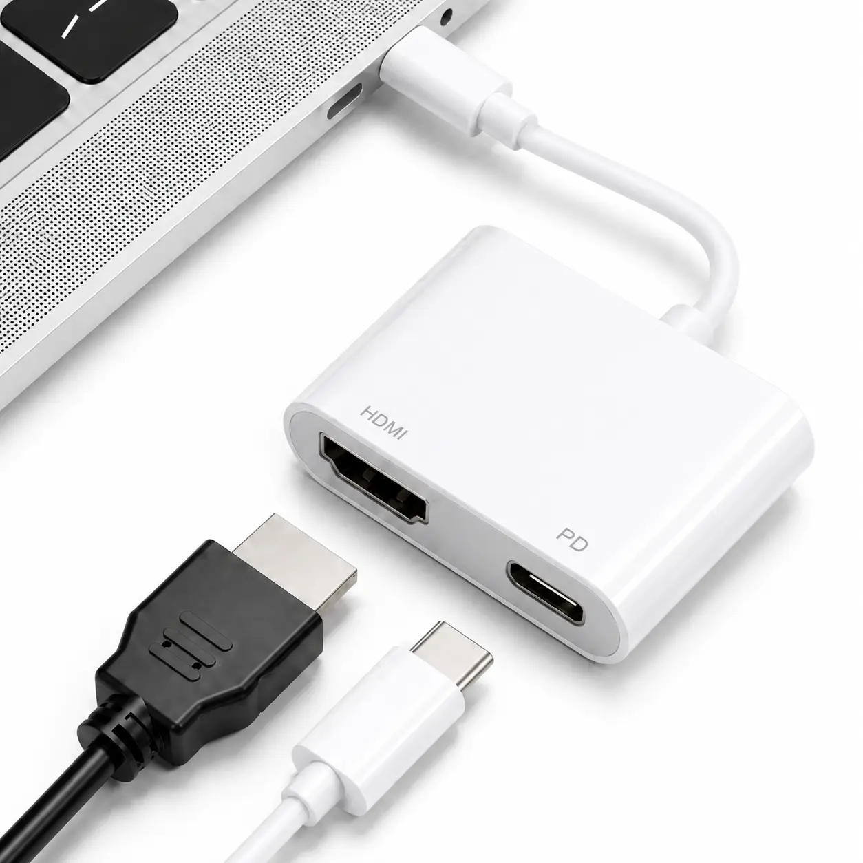 4K@60Hz USB-C to Digital AV Adapter with PD Charging, 2-in-1 Type-C Video Display Converter, Plug & Play for Laptops, Phones, Monitors & TVs