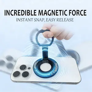 Magnetic Phone Ring Holder Stand, 360° Rotating Stress Relief, Carbon Fiber Texture Coated, Compatible with iPhone 17 16 15 14