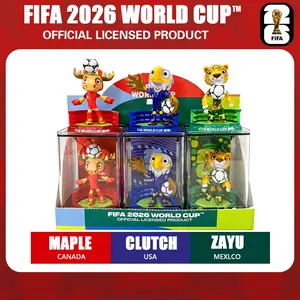 FIFA Official Licensed 2026 World Cup Mascot Figures – Maple (Canada), Zayu (Mexico), Clutch (USA) | 6cm/2.36inch Mini Collectible Soccer Toys, Fan Souvenir Gift, Desk DecorFIFA