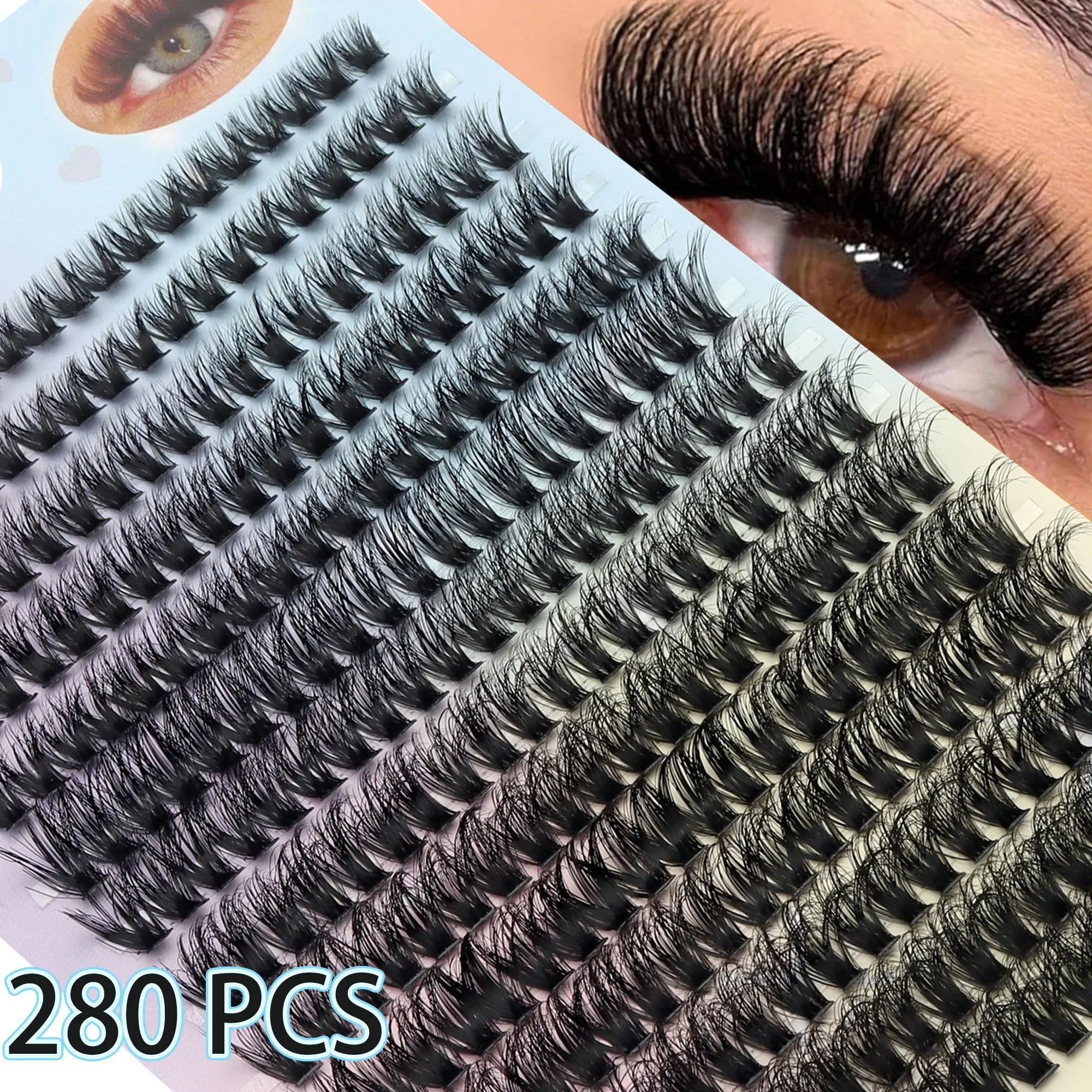 14 Rows 70D Ultra Dense False Eyelashes Set, Reusable Natural Volume Daily Lashes, 3D Glitter Cat Eye Style, Soft Comfortable, DIY Easy Wear, Fluffy Volume Eyelashes