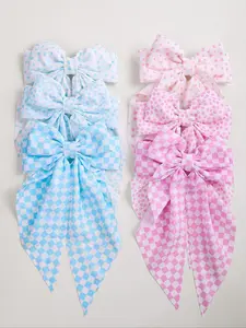Checkerboard Pattern Hair Bow, Cute Hair Accessories for Women & Girls, Minimalist Headwear Suitable for Thick Hair
