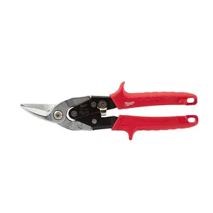 10 in. Left-Cut Aviation Snips Milwaukee with Bolt Lock and Metal Lock for Storage