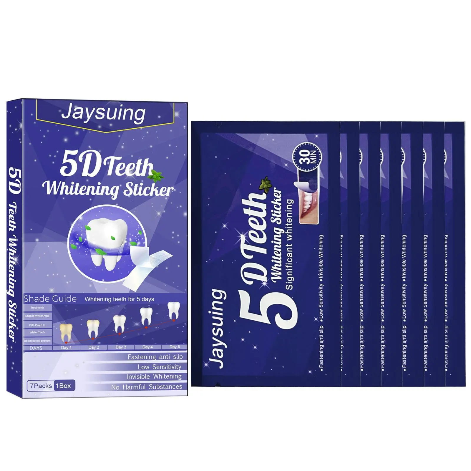 Teeth Whiten Strips, 7pcs/set Deep Cleaning Tooth Stickers, Breath ...