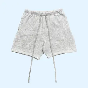 Men’s Light Gray Relaxed Fit Plain Streetwear  Oversized Sweatshorts - Menswear Fashion Casual Shorts, Comfortable Mens Clothing Clothes for Everyday Wear