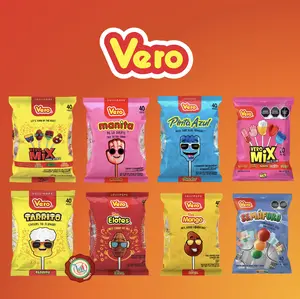 Vero Chili Lollipops Artificially Flavored  Mexican Candy Mix Banda Intensa Pinta Azul Manita Mango Elote Semaforo