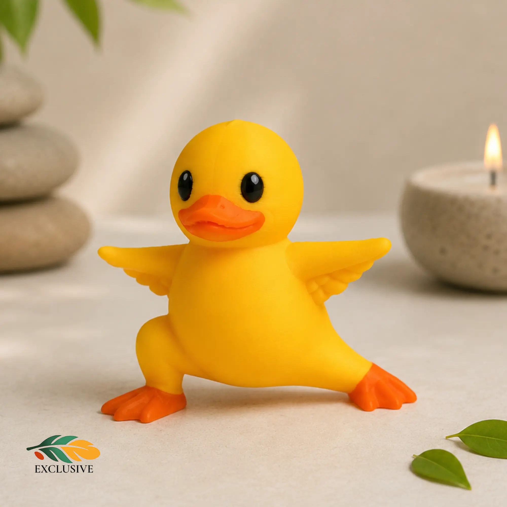 Yoga Duck Figurine – Warrior Pose Meditation Desk Accessory