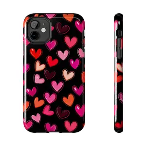 Love is in the Air | Colorful Hearts on Black