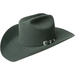 Lightning 4X Felt Hat - Traditional 4 3/4" Cattleman Crown, 4" Brim, Silver Buckle, Fully Lined, Leather Comfort Sweatband, Made in USA