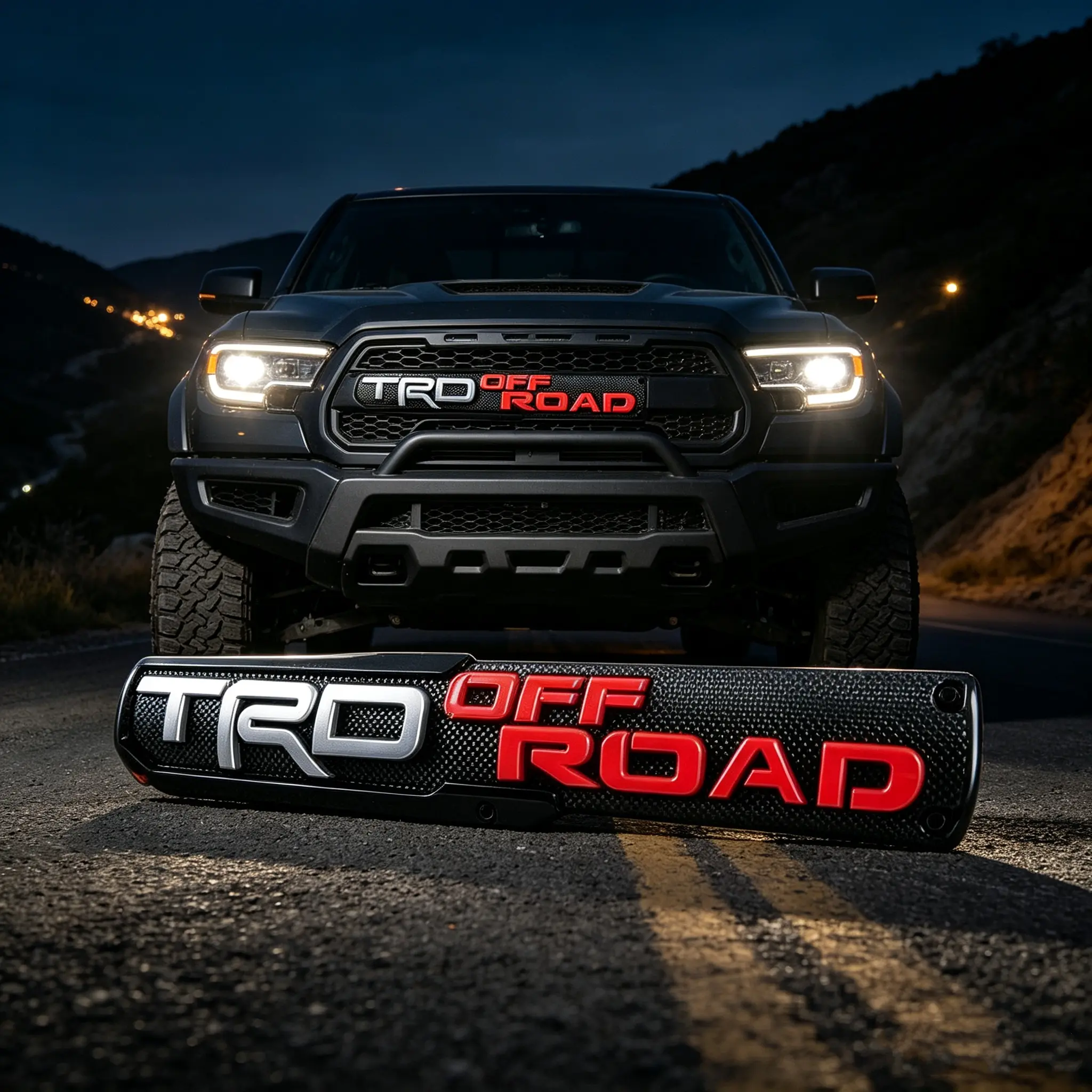 2-Pack TRD Sport & Off-Road Door Emblems – Black & Red 3D Badges for Toyota Tacoma, Tundra, 4Runner |   Self-Adhesive, No Drilling, Perfect Gift for Car Guys