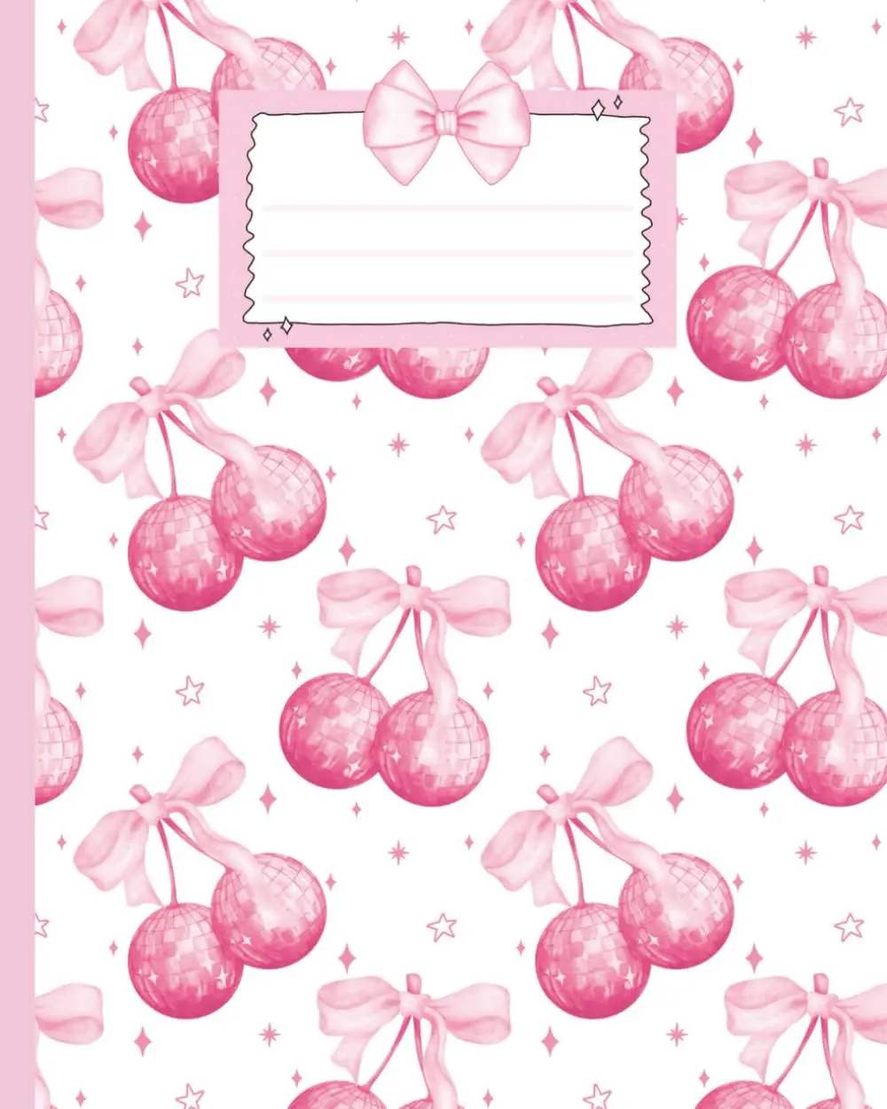 Pink Coquette Disco Cherry Composition Notebook: Cute Aesthetic College Ruled (8" x 10"): Bows, Glitter, and Y2K Vibes for Girls & Teens | Back to School, Journaling, or Daily Notes