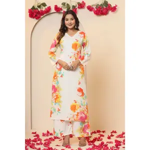 Off-White Multicolor Flower Print Co-Ord Set