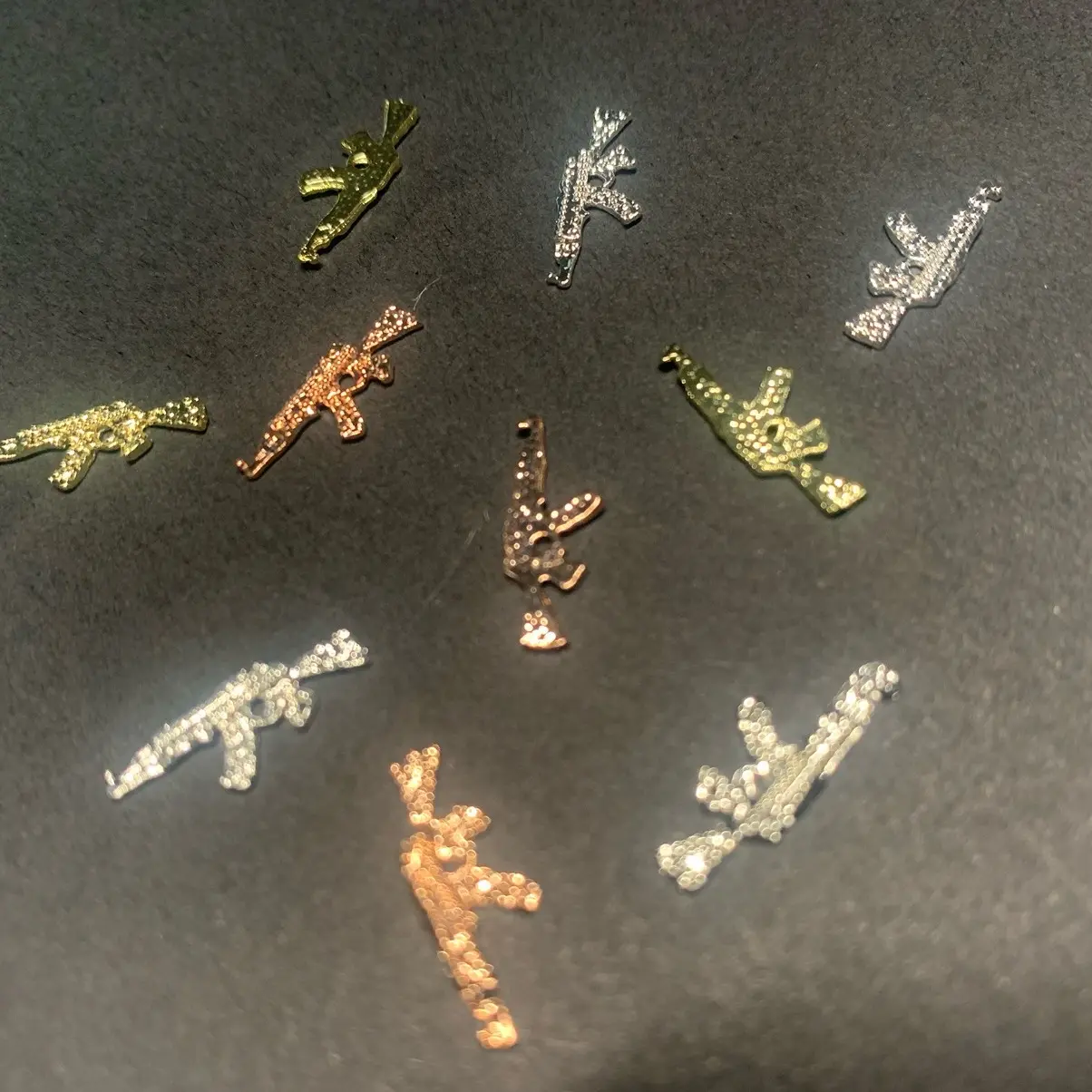 10 Pcs Mini G*n Nail Charms Nail Art