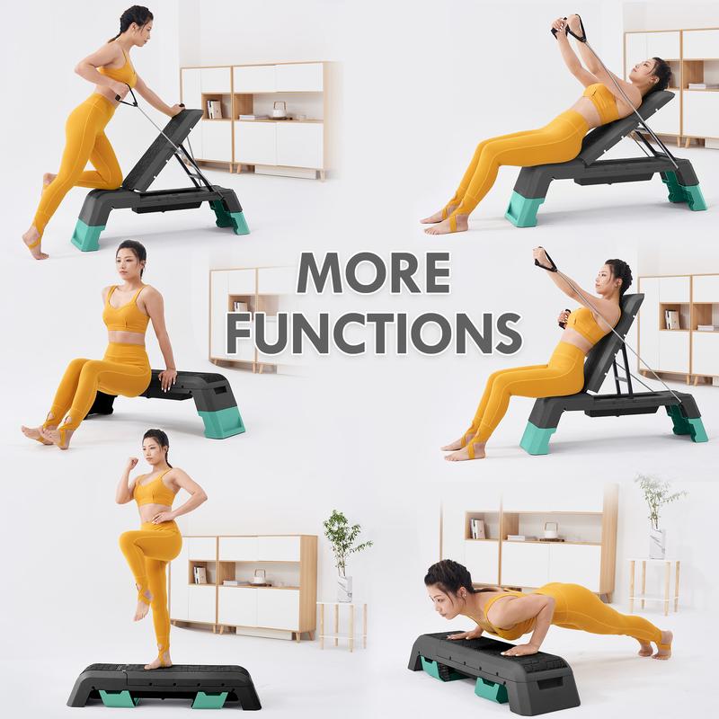 leikefitness Multifunctional Aerobic Deck with Cord Workout Platform Adjustable Dumbbell Bench Weight Bench Professional Fitness Equipment