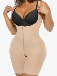 1 Count Women's Solid Color Firm Waist and Lift Buttocks Body Shaper, Body Sculpting Compression, Colombian Shapewear, Bodysuit with Waist Apply Pressure, Fajas, Adjustable Shoulder Strap, Suitable for Sport & Daily