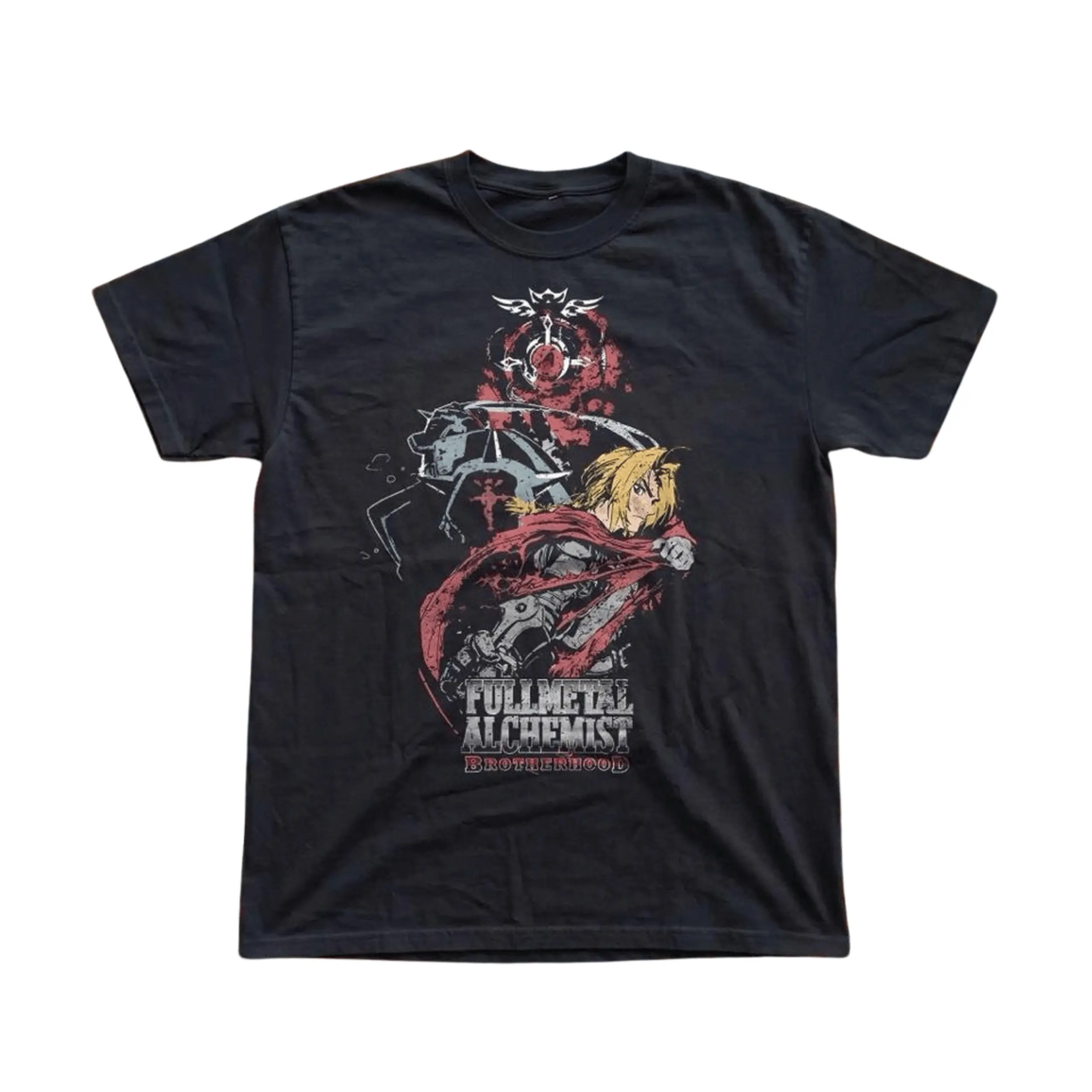 Gildan Men's and Women's T-Shirt, Vintage Fullmetal Alchemist: Brotherhood Graphic Tee, Fullmetal Alchemist T-Shirt, Unisex Gift Manga Anime Shirt, Gothic Grunge Y2K Emo Scene Amity Affliction Style Clothes Menswear Womenswear Streetwear