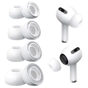 Silicone Earphone Tips, Headphone Accessories, 4 Pairs Silicone Replacement Ear Inserts with Hole, Earbuds Tips Compatible with AirPods Pro 1 2 (Various Sizes, XS/S/M/L)