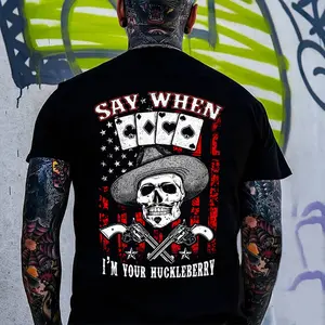 Say When I'm Your Huckleberry Print T-Shirt Halloween