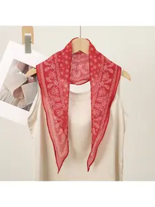 Classic American cotton scarf with retro paisley pattern and walnut floral diamond-shaped headband scarf Paisley Print Scarf