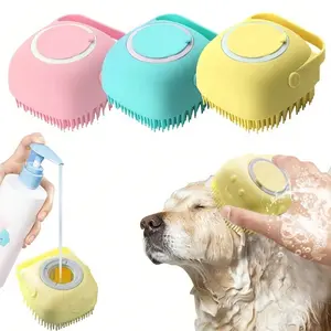 Cute Silicone Pet Massage Brush, Compact Dog Hair Remover & Bath Bubbler, Gentle on Pup Skin, Ideal for Home Bath Time & Daily Grooming, Grooming Supplies