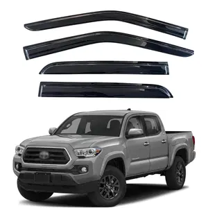 4PCS Window Visor for 2016 - 2023 Toyota Tacoma DOUBLE/EXT CAB ONLY WeatherShield/Rain Visor, Weatherproof, Curved Fit