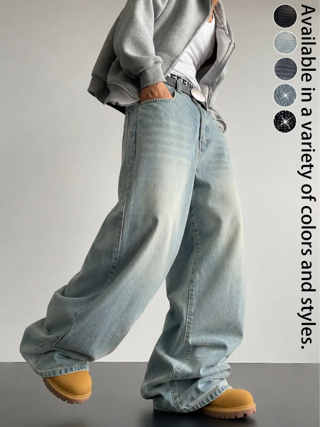 Vintage Washed Baggy Jeans for Men Women, Loose Fit Wide Leg Denim Pants, Y2K Streetwear Straight Leg Trousers, Retro Distressed Casual Jeans with Pockets, Unisex Hip Hop Skater Pants for Daily Wear, Travel, Party and Urban Outfits Everyday Wear