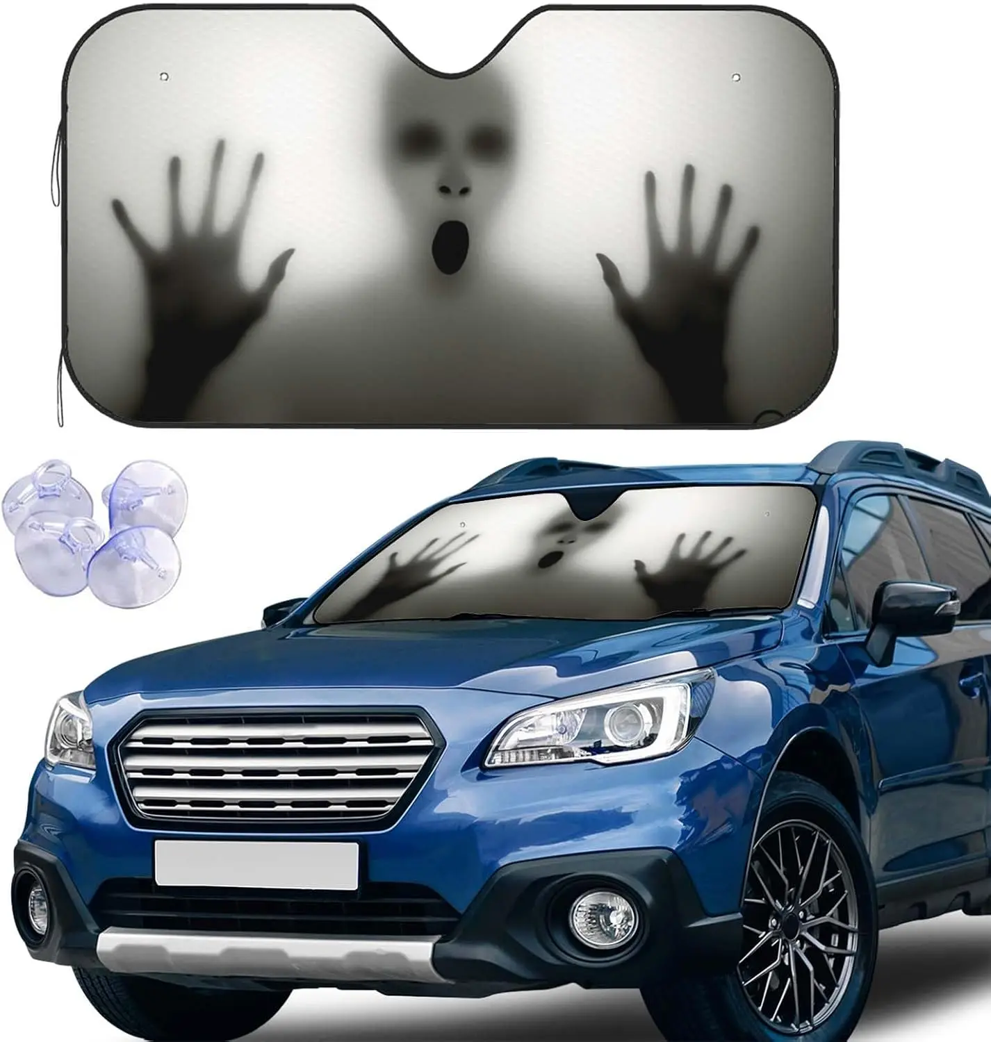 Alien Shadow Windshield Sun Shade Car Front Window Shades for Car Accessories Sun Heat UV Rays Visor for Universal Cars SUV Truck 51 x 27.5 Inch