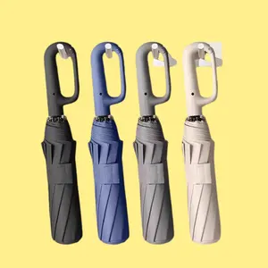 Automatic Folding Umbrella, 1 Count/60pcs Portable Rain Umbrella with Loop Buckle, Windproof & Waterproof Umbrella for Men & Women