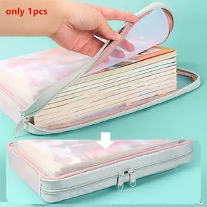 Mesh Classification Transparent File Folder Large Capacity Zipper Exam Tutorial Bag Archive Paper Stationery Storage Organizers