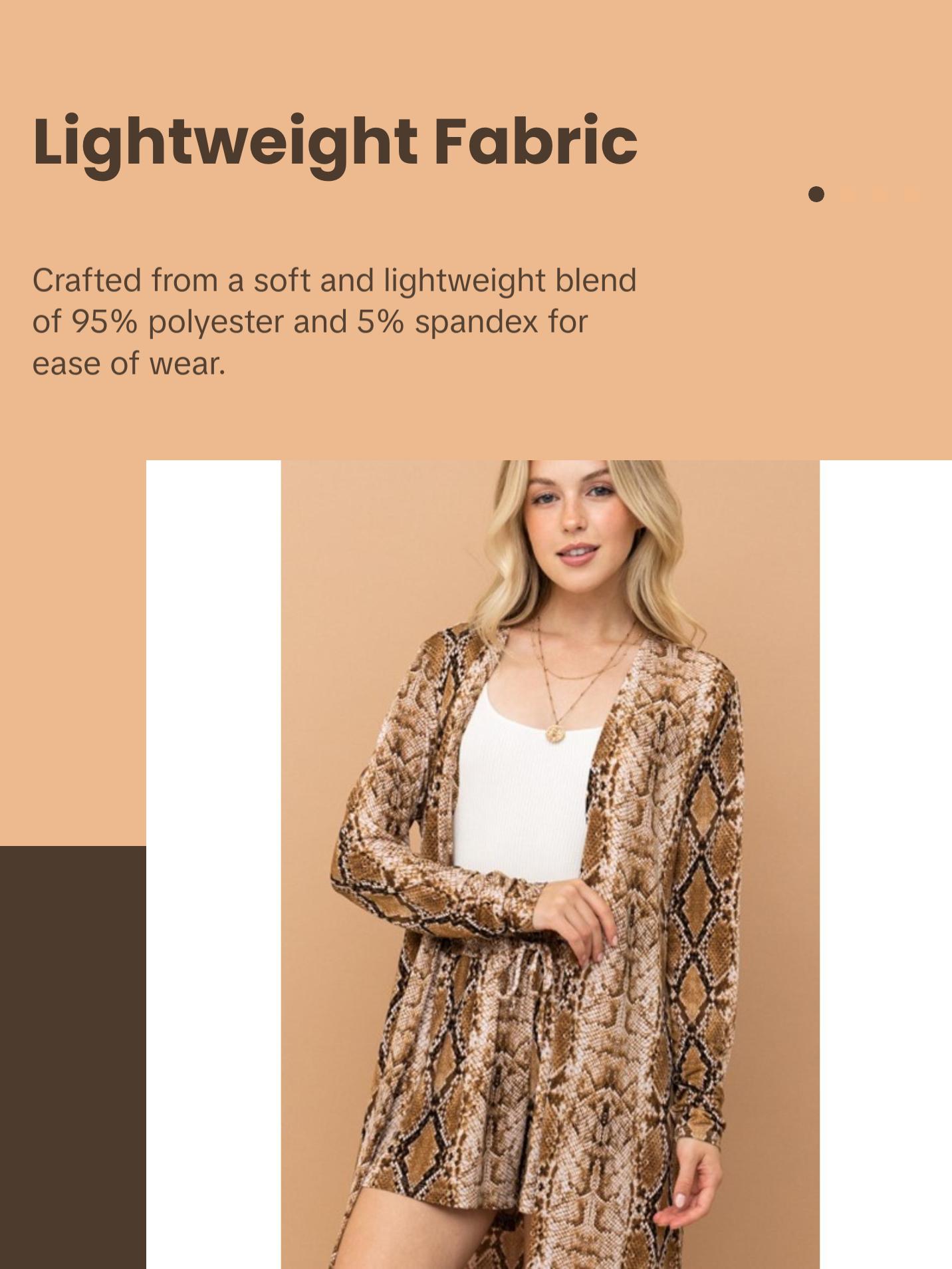 And The Why Snake Print Kimono Open Front Longline Cardigan