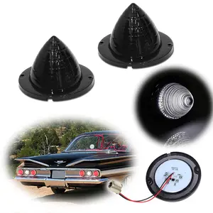 2pcs Smoke Rear White LED Backup lamps Light 1960 1961 Impala Bel Air Biscayne El Camino,Replace OEM 654394766430