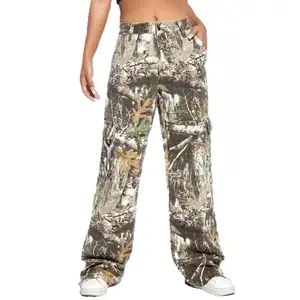 Bree Camo Stretch Cargo Jean - Camouflage Print (Driftwood Tone)