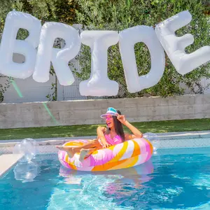 Jumbo 40" Bride Balloon - White or Silver Balloon Letters for Bachelorette Party, Engagement Party