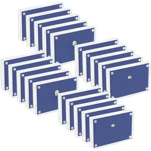 Mini Picture Frame 2.5x3.5 inch   Photo Business Clear Card Frame 20mm Thick Double Sided Wallet Size Desktop Display Frames for Cards Photos Office Home Decor 20 count