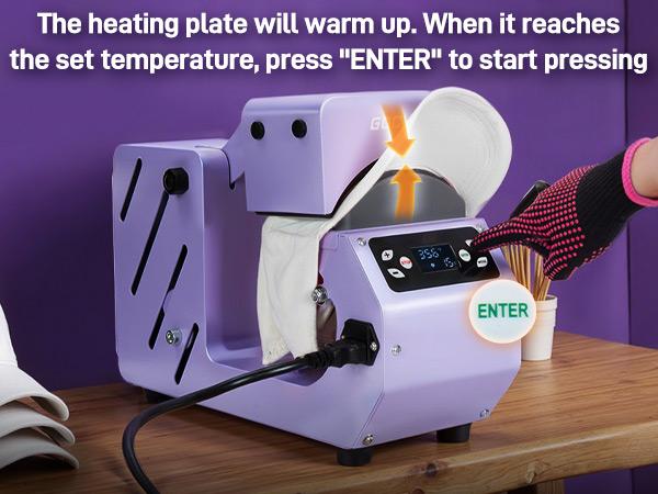 Auto Hat Heat Press Machine, Automatic Open/Release, 4 Memory Modes, Precise Temp/Timer Control, 6.54"x3.84"Curved Heat Plate, Hat Stretcher, for Caps, Sublimation, Vinyl, Heat Transfer
