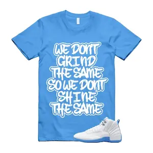Unisex T-shirt to match Jordans 12 Melo University Blue - GRIND. 100% Cotton for Casual Wear. Comfortable Summer Unisex T-Shirt to match Jordan Sneaker. Streetwear Style. urban outfitters