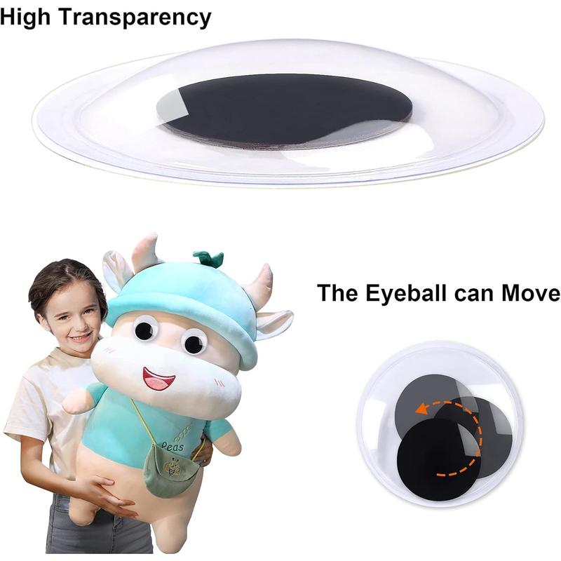 6 count Googly  Eyes Self Adhesive Googlie Craft Wiggle Eyes (2 Inches 3 Inches 4 Inches)