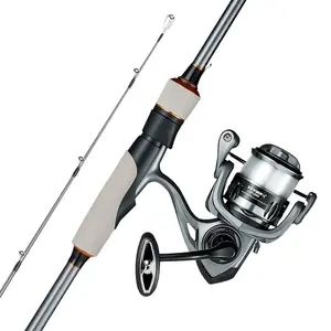 VEVOR Rod and Fishing Reel Combo, IM6 Carbon Fiber Spinning Rod and Reel Combo, Bass Fishing Pole with 6.5 ft Two-Piece Rods, 7+1 Ball Bearings, EVA Handle, Stainless Steel Guides with Ceramic Rings