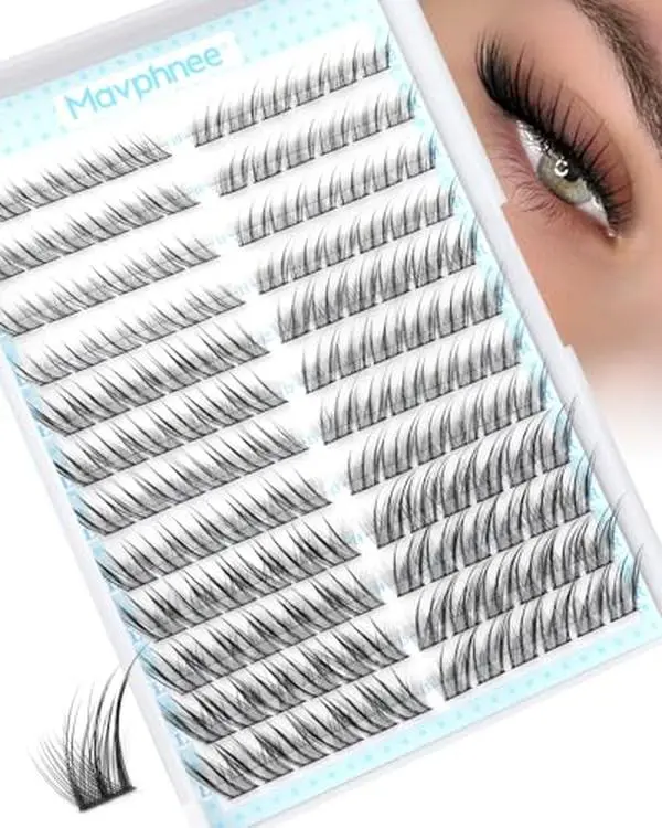 Fox Eye Lash Clusters J-Curly Individuals Eyelash Extension Wet Look Fairy Lash Spikes Cat Eye Lash Extensions Pre-Mapped Natural Eyelash Clusters 144 Pcs 10-15MM Wispy Cluster Lashs