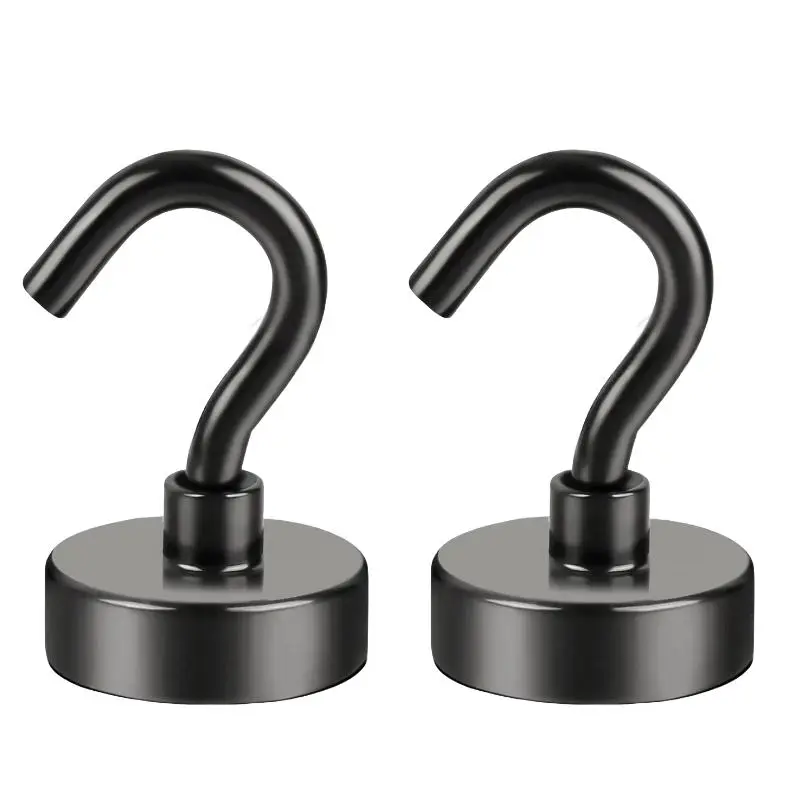 Magnetic Hook 28lb Neodymium, Professional Magnetic Hook Tool for Home Kitchen Workplace Office, Strong Magnets with Holes U Shaped Hook, Magnetic Base Hook, Magnet Hooks Heavy Duty
