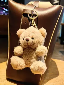 Cute Bear Cartoon Keychain, Plush Doll Car Key Chain, Soft Cute Fur Ball Pendant, Rabbit Plush Key Ring, Fluffy Bunny Keychain for Women Bags, Cute Keychain Accessory